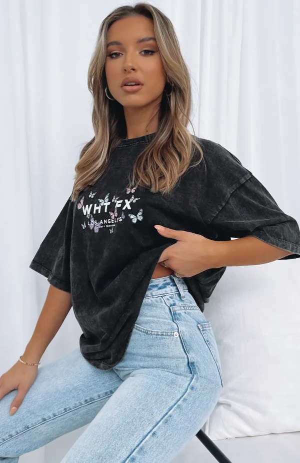 Dare To Dream Oversized Tee Acid Black