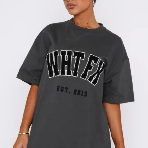 Give It Away Oversized Tee Charcoal