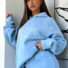 Missed Flights Oversized Hoodie Soft Blue