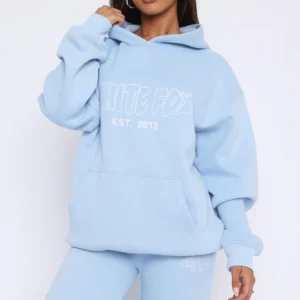 Missed Flights Oversized Hoodie Soft Blue